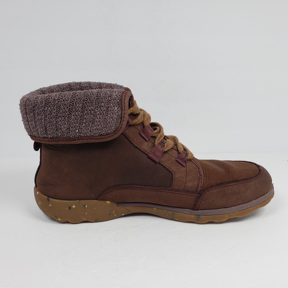 Chaco Barbary Womens Size 8 Maroon Brown Leather Outdoors Boots Shoes J106808 - Picture 4 of 11